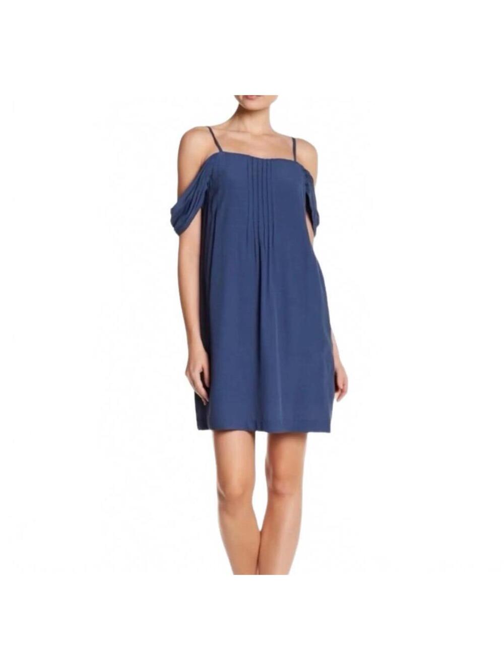 GREYLIN Blue Riya Mini Dress Anthropologie Cold Shoulder Minimalist